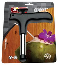 FURADOR DE COCO AÇO INOX 13CM (32636)