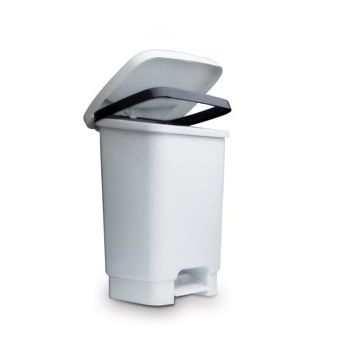 LIXEIRA C/ TPA PEDAL E FIX. SACO LIXO BRANCA 35LTS (33005)