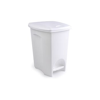 LIXEIRA C/ PEDAL PRATICA BRANCA 48LTS (34803)