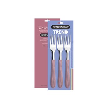 CONJ C/3 GARFOS MESA PRATIKA TREND ROSA (36493)