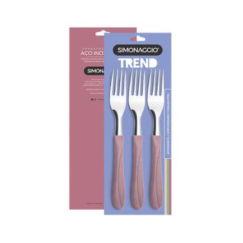 CONJ C/3 GARFOS MESA PRATIKA TREND ROSA (36493)