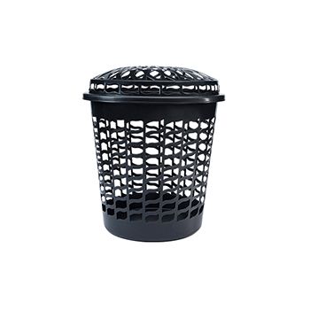 CESTO TELADO PRETO C/ TAMPA 30LTS (36503)