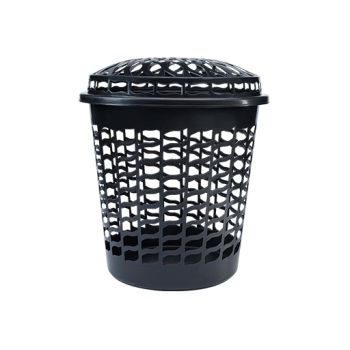 CESTO TELADO PRETO C/ TAMPA 30LTS (36503)