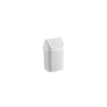 LIXEIRA DE PIA C/ TPA BASC. RATTAN BRANCA 4,5LTS (36459)