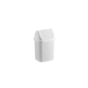LIXEIRA DE PIA C/ TPA BASC. RATTAN BRANCA 4,5LTS (36459)