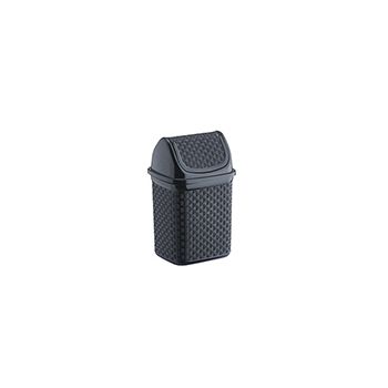 LIXEIRA DE PIA C/ TPA BASC. RATTAN PRETA 4,5LTS (36461)