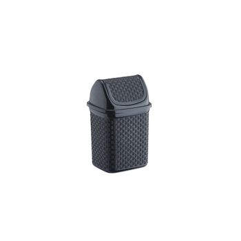 LIXEIRA DE PIA C/ TPA BASC. RATTAN PRETA 4,5LTS (36461)