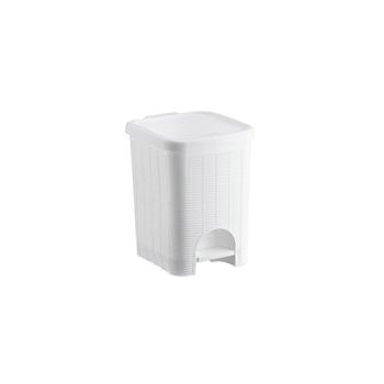 LIXEIRA VIME C/ PEDAL BRANCA 12LTS (36463)