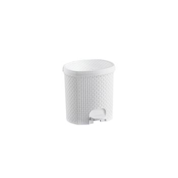 LIXEIRA C/ PEDAL RATTAN BRANCA 6LTS (36439)