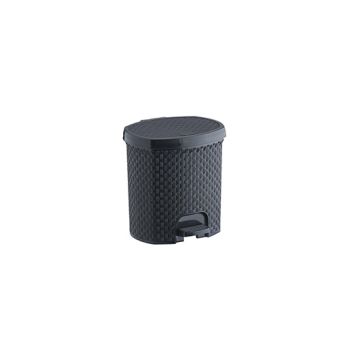 LIXEIRA C/ PEDAL RATTAN PRETO 6LTS (36441)