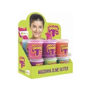 GELELE SLIME POTE 152G GLITTER - DISPLAY 12UN (36602)