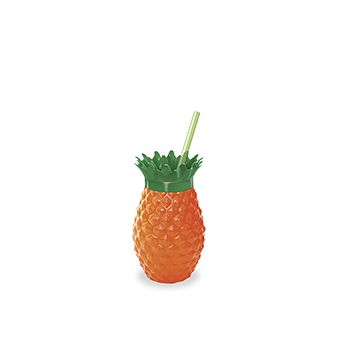 COPO CACULINHA ABACAXI C/ CANUDO 300ML (37218)