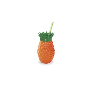 COPO CACULINHA ABACAXI C/ CANUDO 300ML (37218)