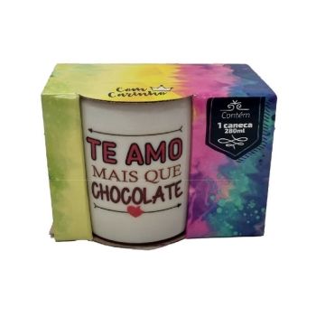 CANECA CERAMICA DECOR CHOCOLATE C/ CX PRES. 280ML (37852)
