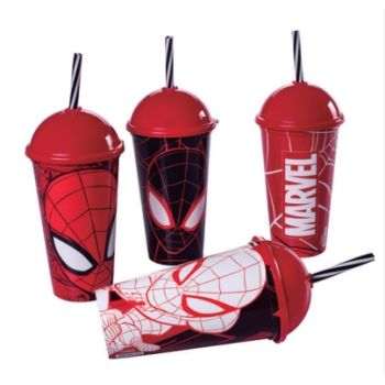 COPO C/ CANUDO SHAKE HOMEM ARANHA 500ML (34322)