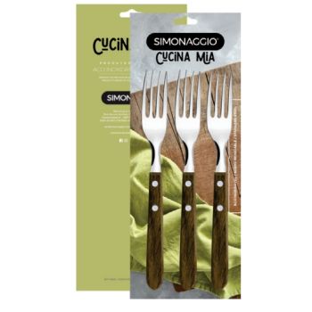CONJ C/3 GARFOS INOX CABO MADEIRA (00568)