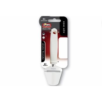 ESPATULA / PLAINA P/ QUEIJO 21,5X7,3CM CABO BRANCO (24863)