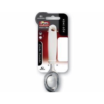 COLHER P/ SORVETE 20CM CABO BRANCO (24472)