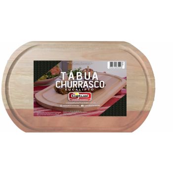 TABUA P/ CHUR OVAL C/ CANALETA EUCALIPTO 46,5X28CM (36043)