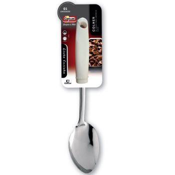 COLHER INOX 33CM CABO BRANCO (24480)