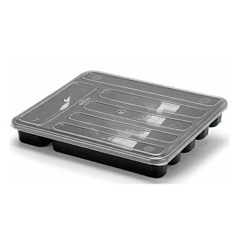 PORTA TALHER C/6 DIV. EXTRA GRANDE C/ TAMPA PRETO (40987)