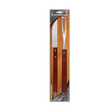 CJ. PARA CHURRASCO GARFO 5"+ FACA 5,5" (33315)