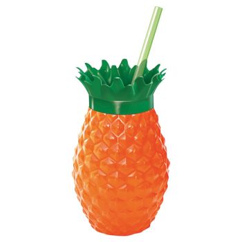 COPO ABACAXI C/ CANUDO 500ML (34430)