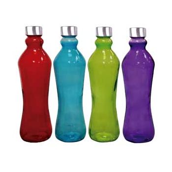 GARRAFA DE VIDRO COM TAMPA 1 LITRO COLOR (34922)
