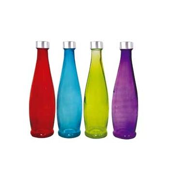 GARRAFA DE VIDRO COM TAMPA 1 LITRO COLOR (34923)